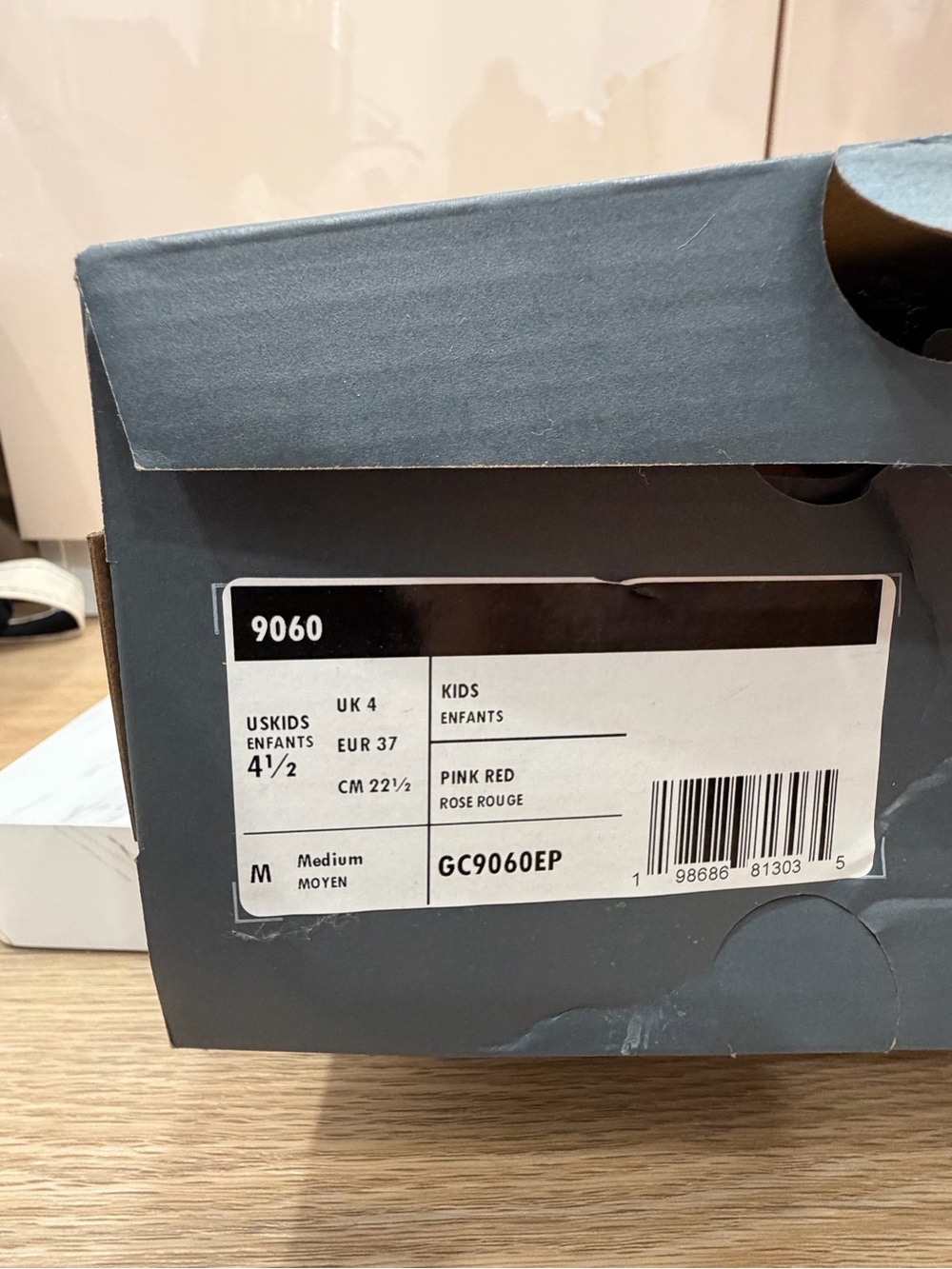 New Balance Kids Pink & Burgundy 9060 - Picture 2 of 2
